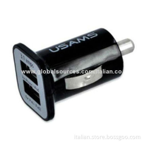 Mini Car Charger with Dual USB Port, 3A